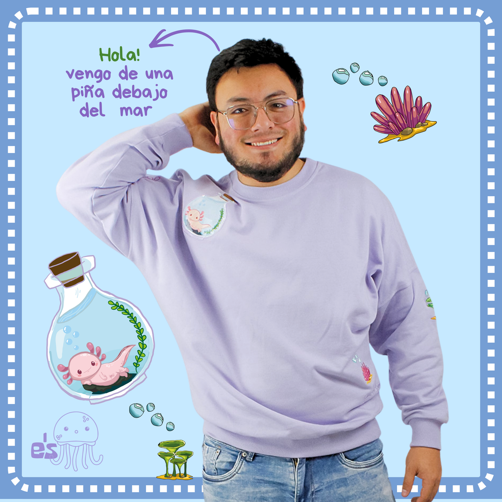 Buzo Oversize 100% Algodón de alta calidad con Bordado de Axolote | Genderless - NAOS