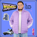 Chaqueta Semi Impermeable Reflectiva Inspirada en Volver al Futuro | Genderless - Delorean