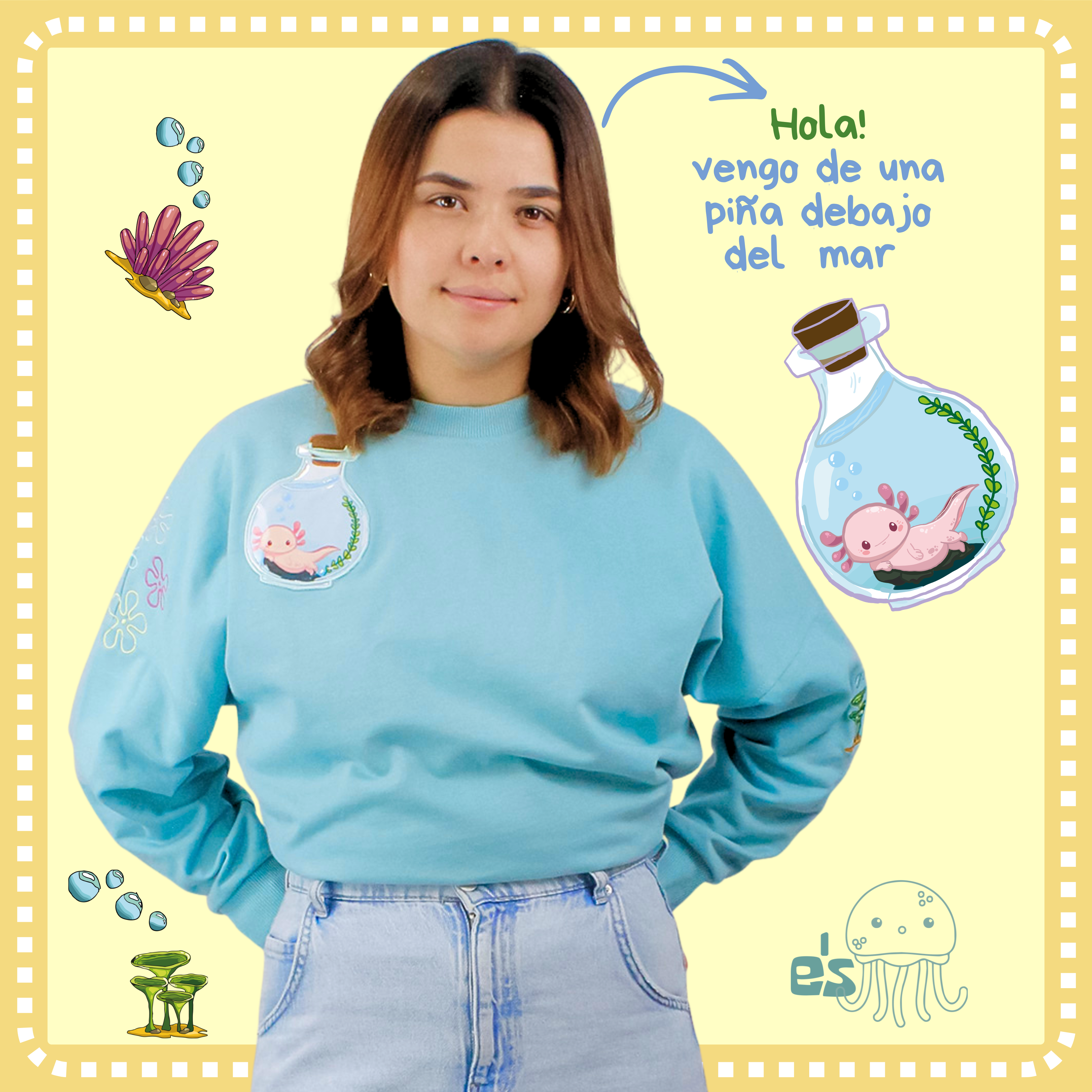 Buzo Oversize 100% Algodón de alta calidad con Bordado de Axolote | Genderless - NAOS
