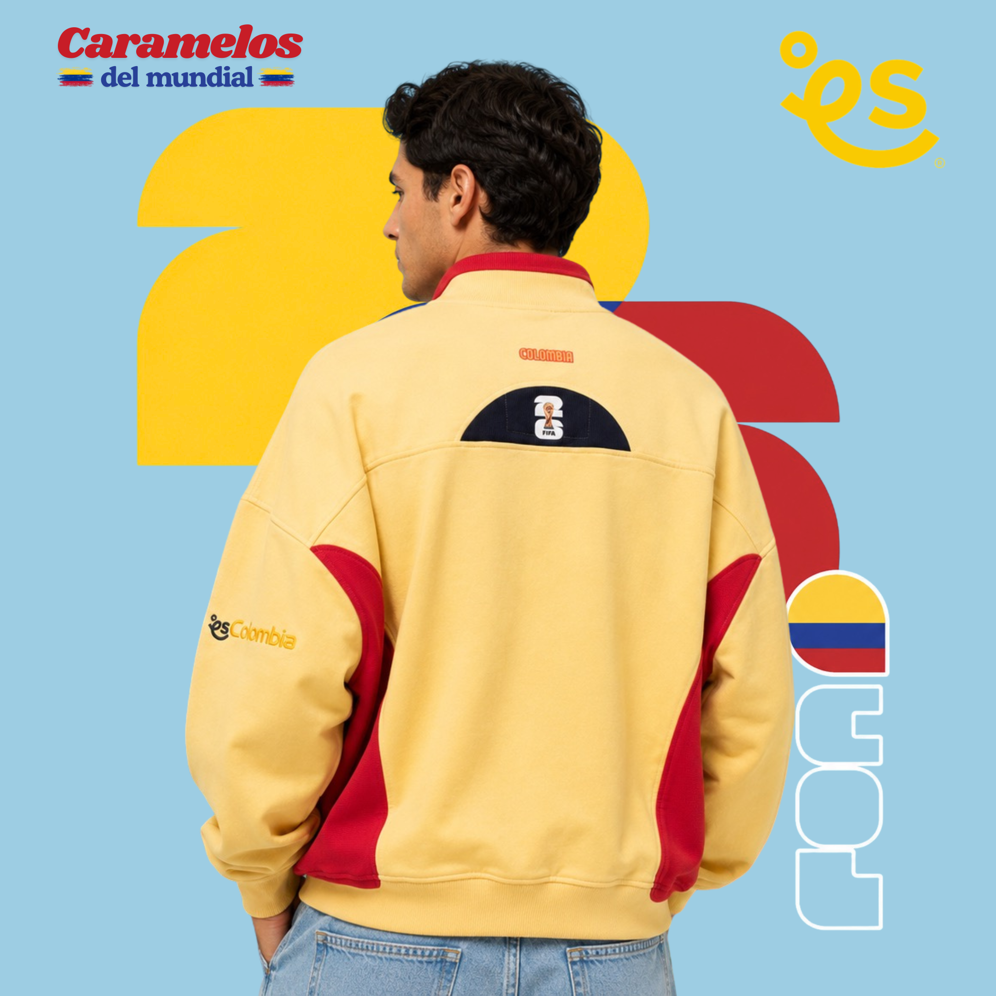 Buzo Colombia 🇨🇴 Half Zip Oversize | Caramelos del Mundial - Genderless