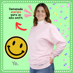 Buzo Oversize 100% Algodón de alta calidad con Bordado de Carita Feliz y Cuello Redondo Rib |  Genderless -Funny
