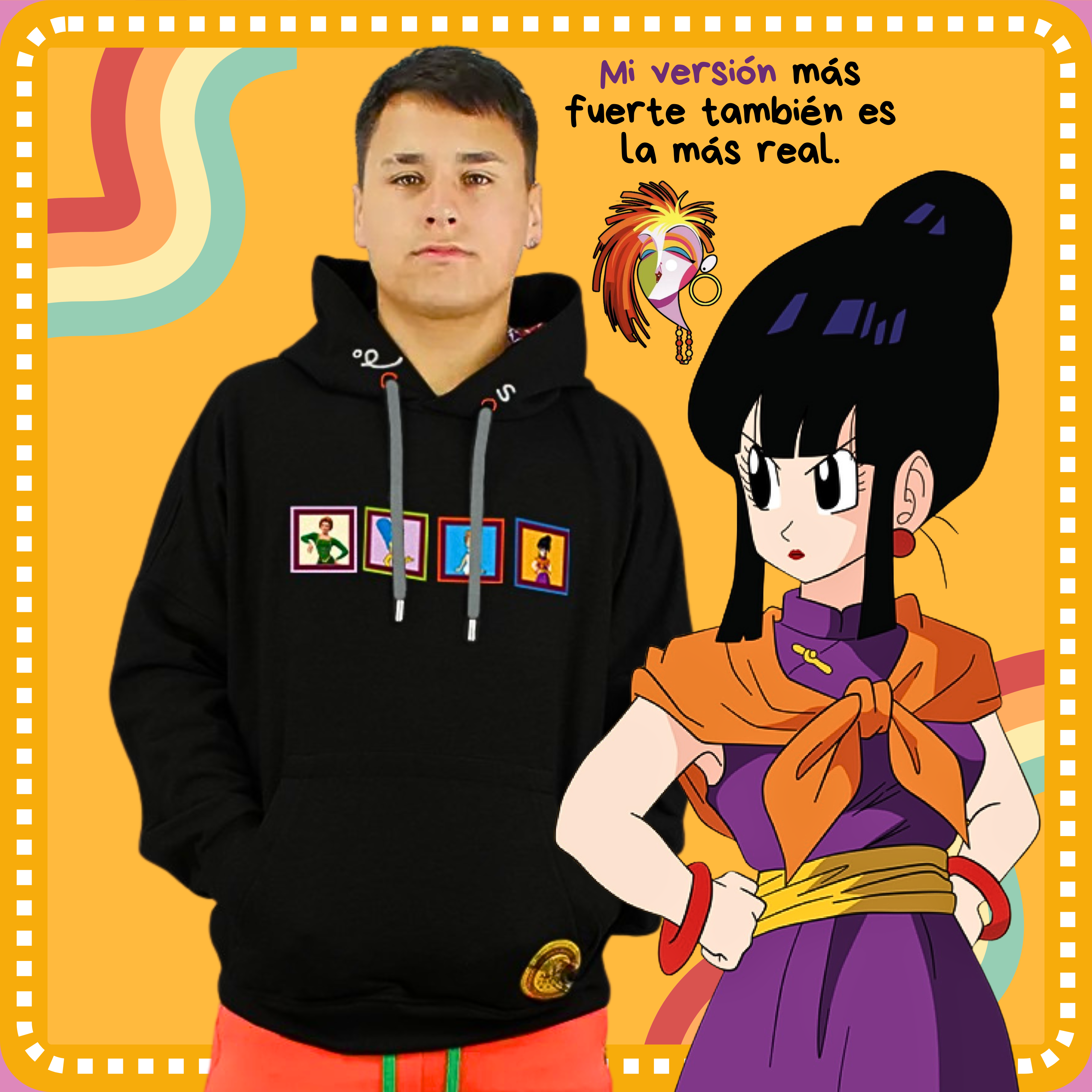 Hoodie Oversize en 100% Algodón Perchado de alta calidad con Bordados de Personajes Femeninos | Genderless - Lauper