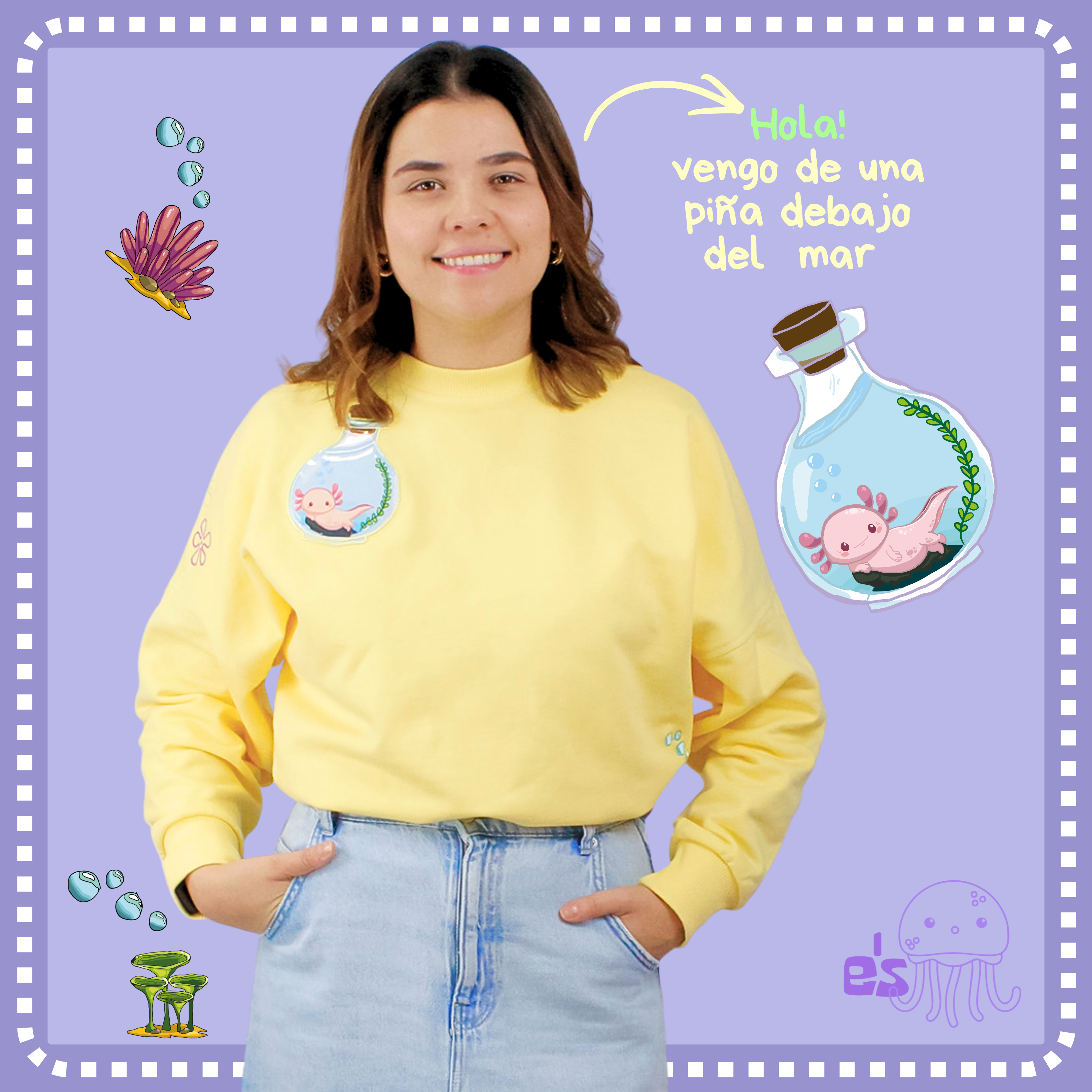 Buzo Oversize 100% Algodón de alta calidad con Bordado de Axolote | Genderless - NAOS