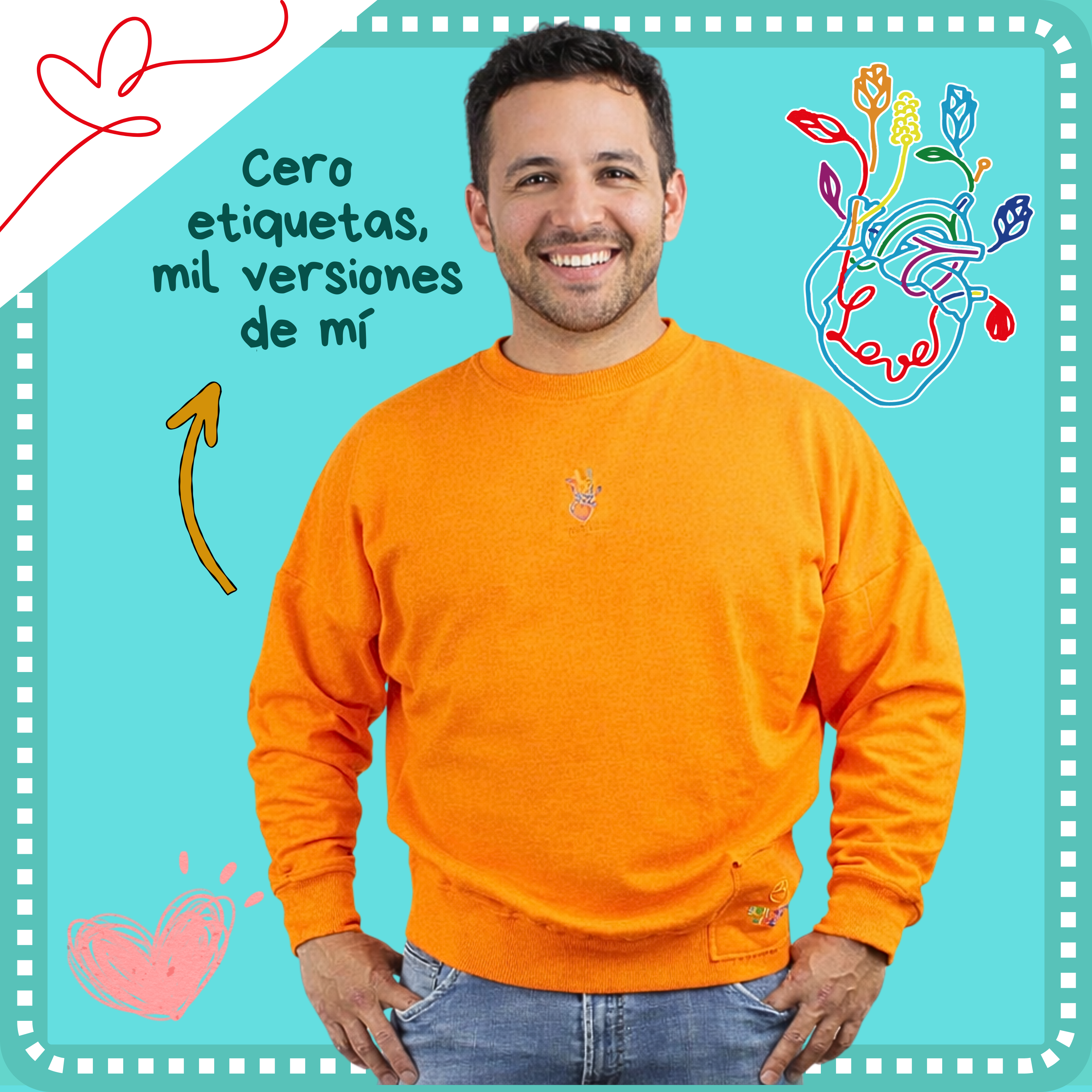 Buzo Oversize 100% Algodón de alta calidad con Bordado de Corazón y Cuello Redondo | Genderless - Atlas