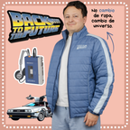 Chaqueta Semi Impermeable Reflectiva Inspirada en Volver al Futuro | Genderless - Delorean