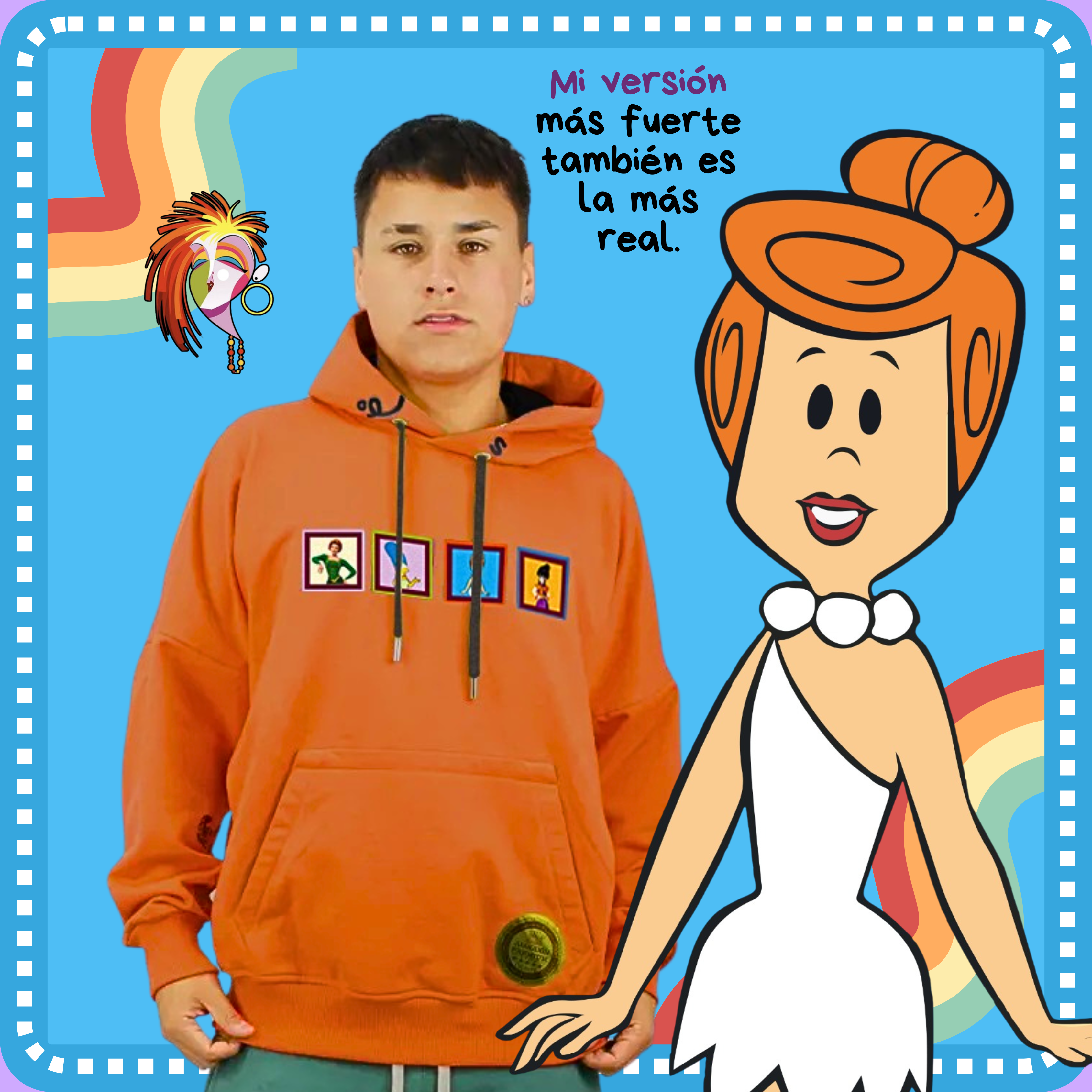 Hoodie Oversize en 100% Algodón Perchado de alta calidad con Bordados de Personajes Femeninos | Genderless - Lauper