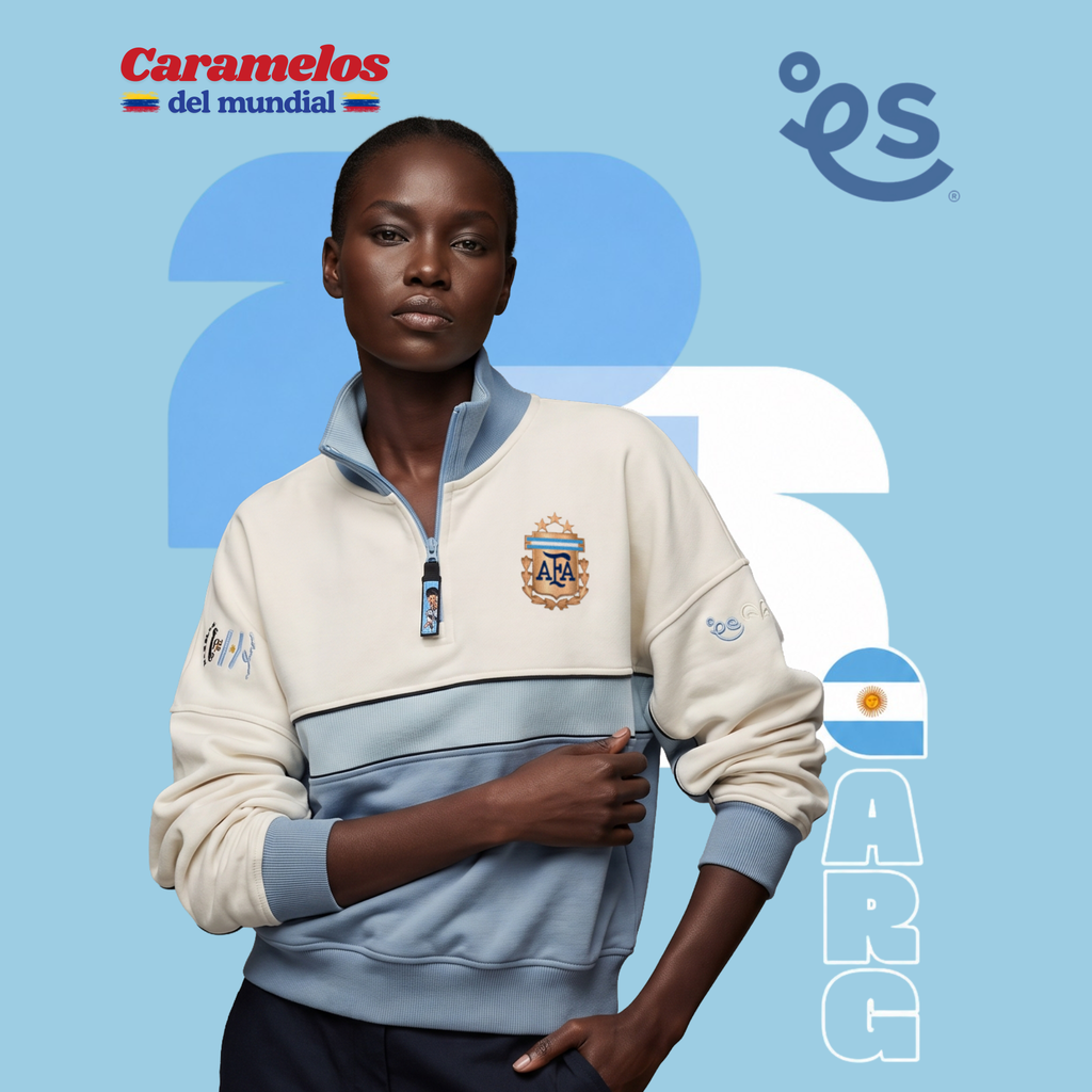 Buzo Argentina 🇦🇷 Half Zip Oversize | Caramelos del Mundial - Genderless