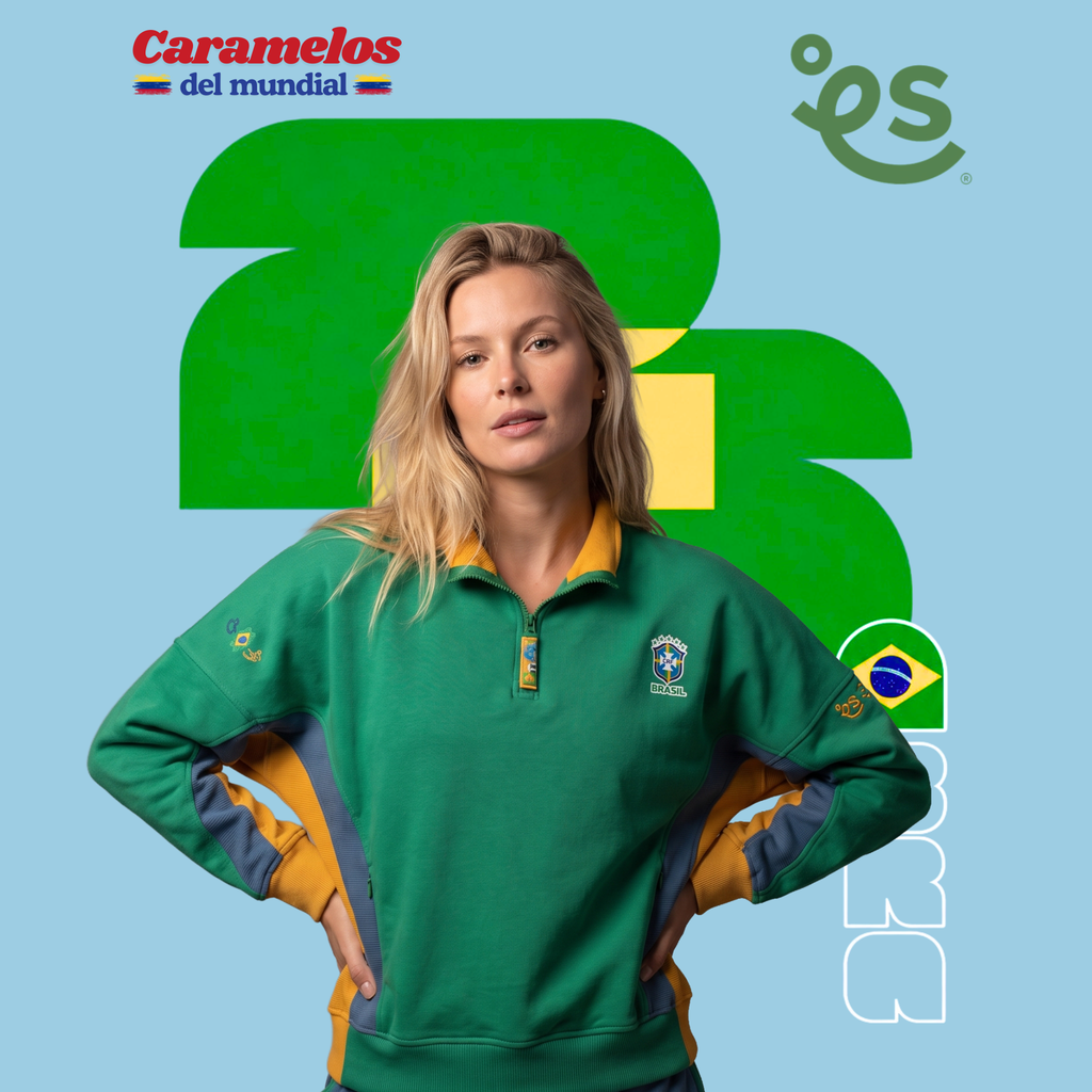 Buzo Brasil 🇧🇷 Half Zip Oversize | Caramelos del Mundial - Genderless