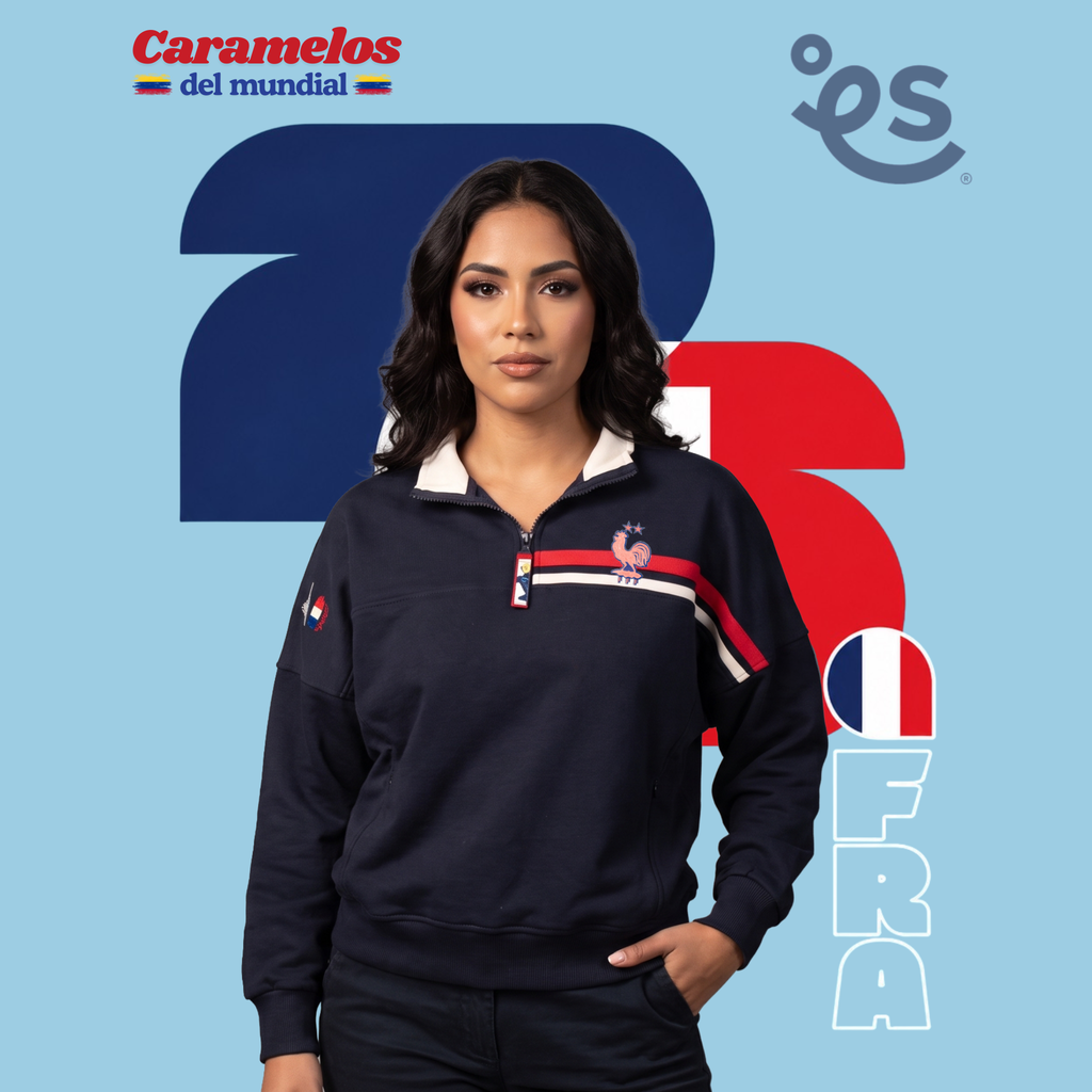 Buzo Francia 🇫🇷 Half Zip Oversize | Caramelos del Mundial - Genderless